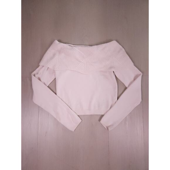 Marciano Off-the-Shoulder Ribbed Foldover Sweater Top – Size S - Picture 1 of 10